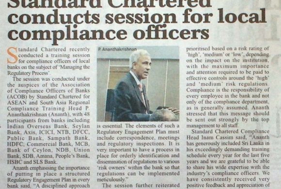 Standard Chartered conducts session for local compliance officers